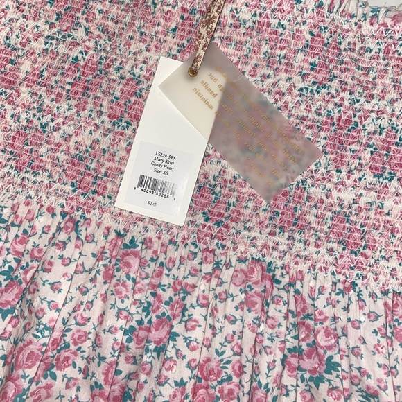 NWT LoveShackFancy Misty Smocked Floral Mini Skirt - Picture 9 of 12